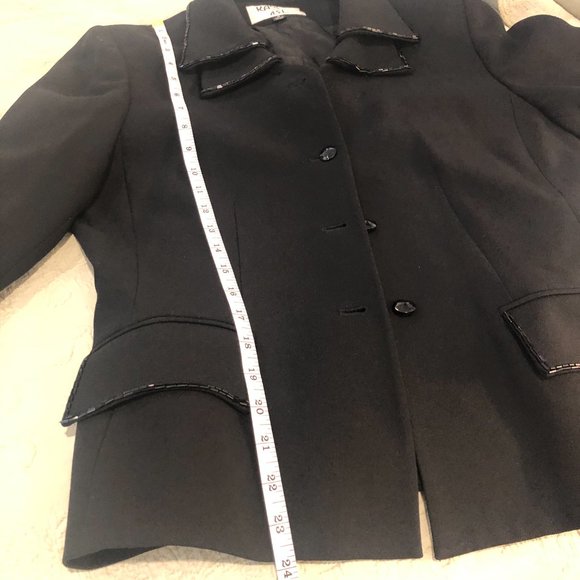 Kasper Jacket Black with Black Sequin Detail Size 8 - Picture 12 of 13